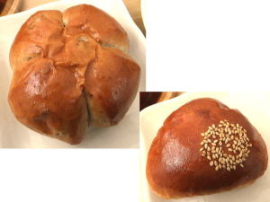 クルミパン　　130円・粒入り栗あんぱん　　140円