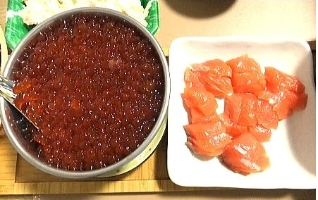 『鮭乃丸亀』の時不知～いくらの醤油漬けと手作りさしみ鮭