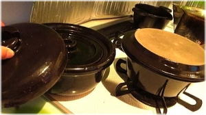 土鍋でお米１合で１１分炊いて、２０分蒸らすだけ